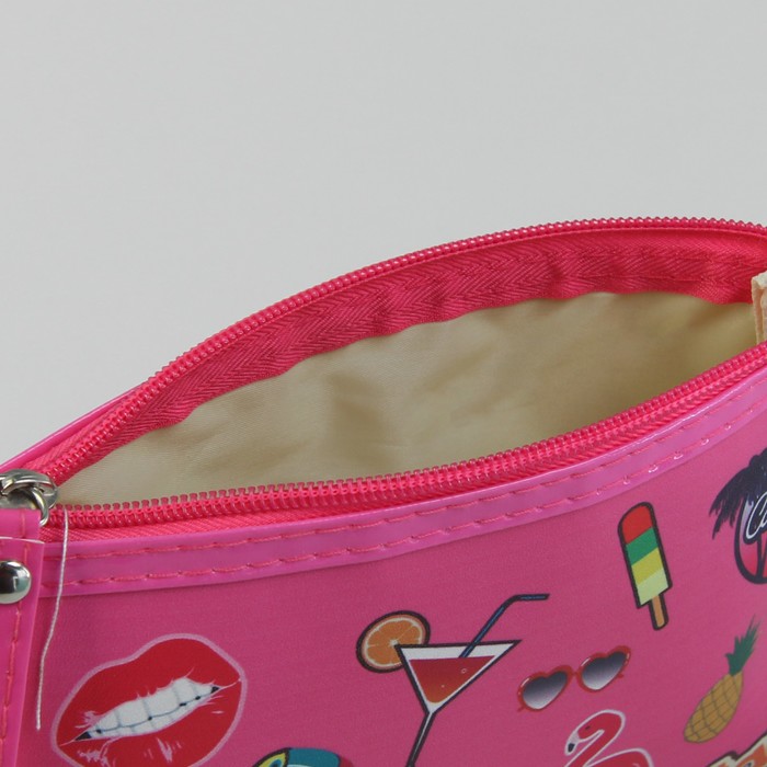 Набор косметичек 2 в 1 «Вечеринка», отдел на молниях, ручка, цвет малиновый