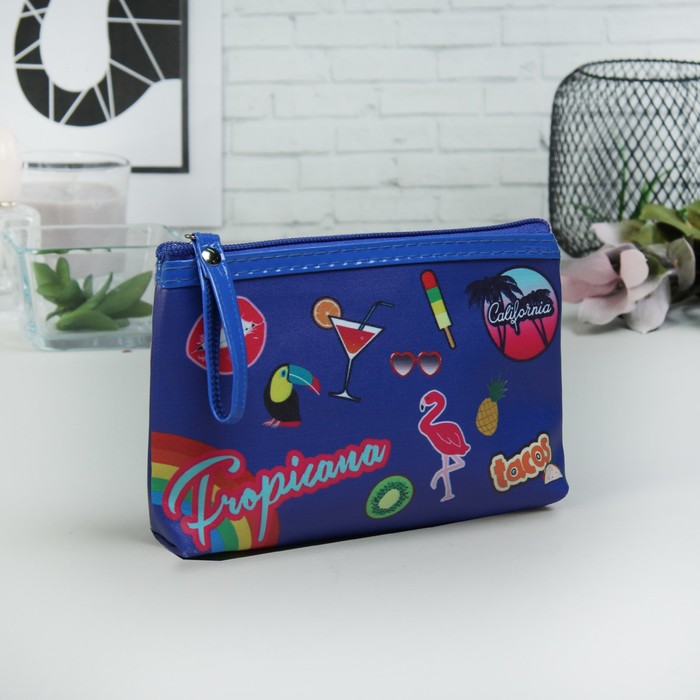 Набор косметичек 2 в 1 «Вечеринка», отдел на молниях, ручка, цвет синий