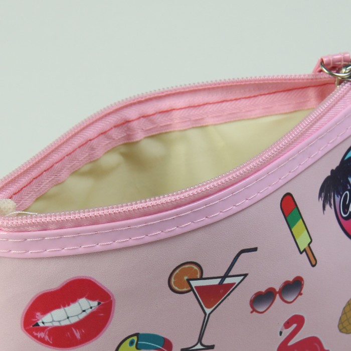 Набор косметичек 2 в 1 «Вечеринка», отдел на молниях, ручка, цвет розовый