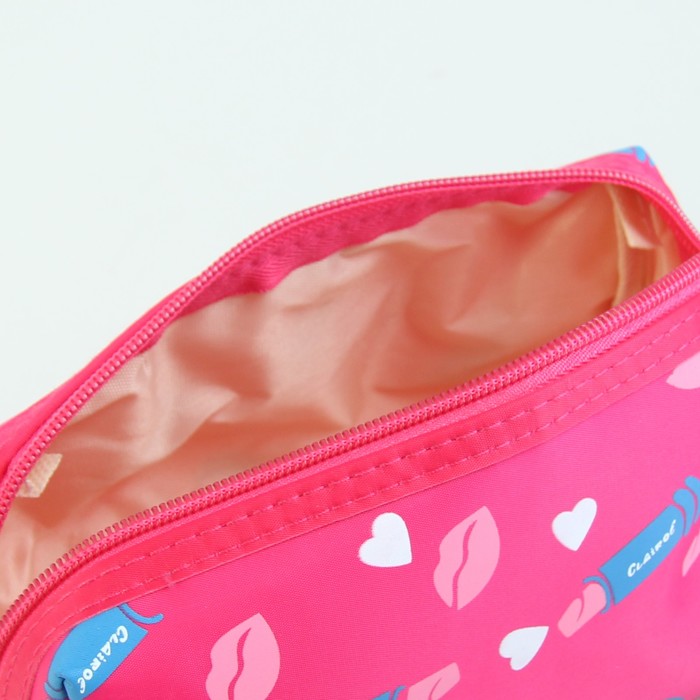 Косметичка дорожная «Губки», отдел на молнии, ручка, цвет малиновый