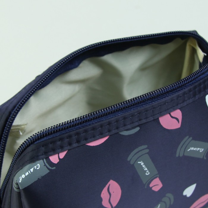 Косметичка дорожная «Губки», отдел на молнии, ручка, цвет тёмно-синий