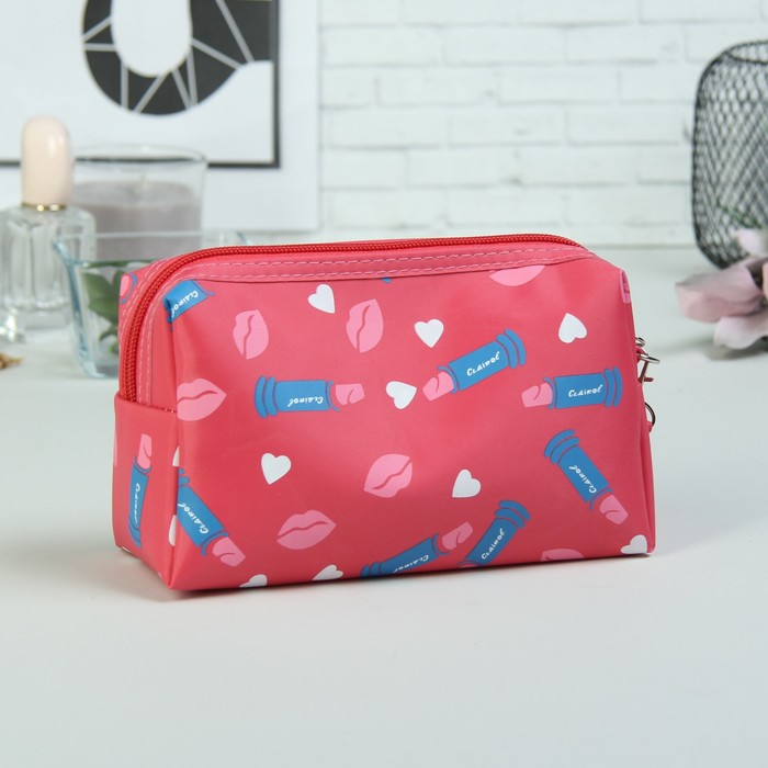 Косметичка дорожная «Губки», отдел на молнии, ручка, цвет розовый