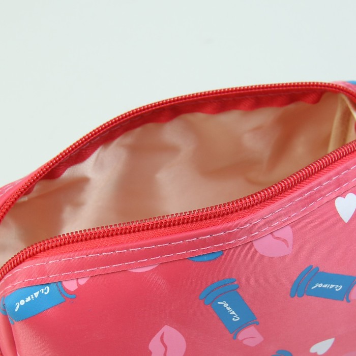 Косметичка дорожная «Губки», отдел на молнии, ручка, цвет розовый