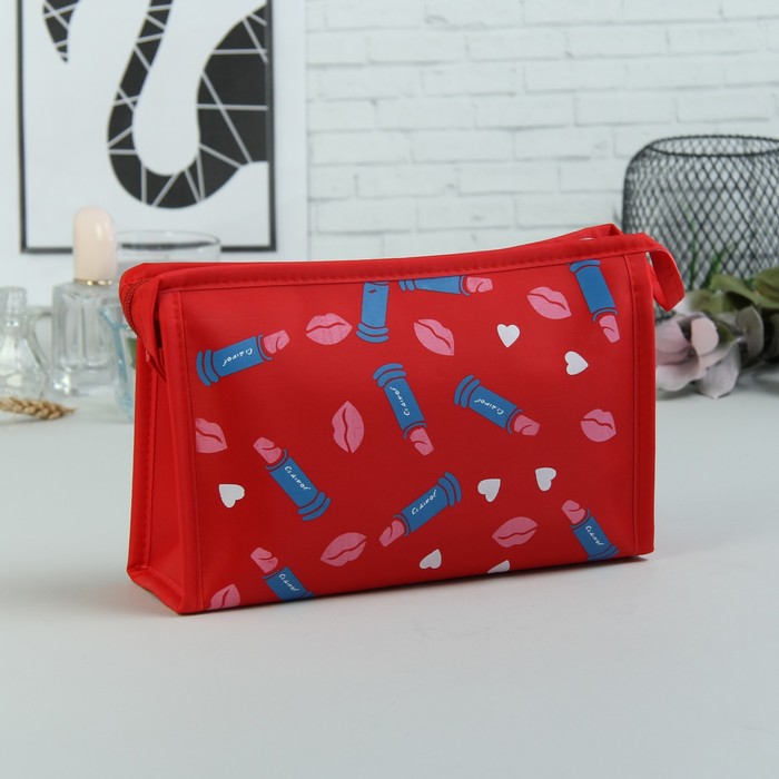 Косметичка «Губки», отдел на молнии, цвет красный