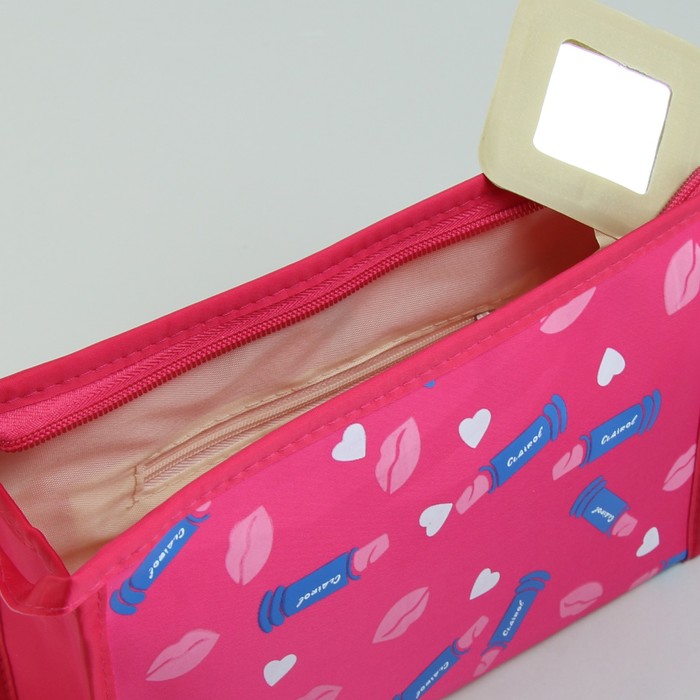 Косметичка «Губки», отдел на молнии, цвет малиновый