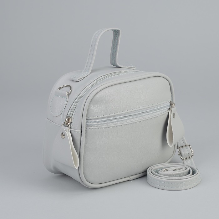 Сумка женская, отдел на молнии, наружный карман, регулируемый ремень, цвет серый