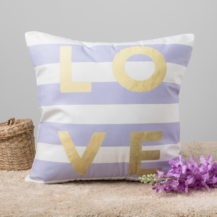 Наволочка декоративная Этель "Love" 40 х 40 см, велюр