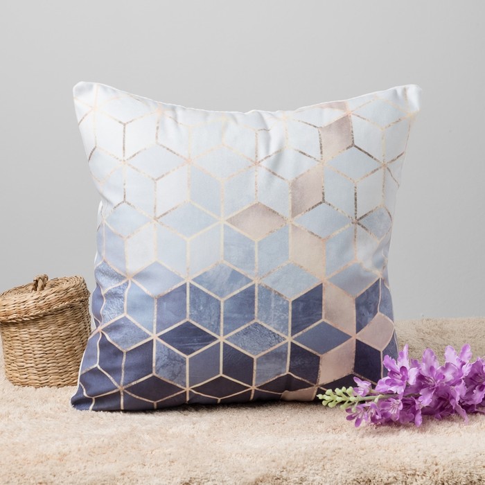 Наволочка декоративная Этель "Геометрия" 40 х 40 см, велюр
