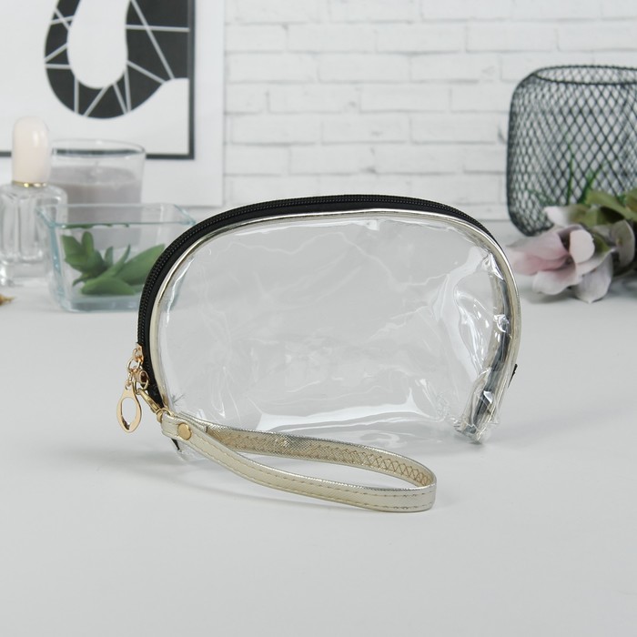 Косметички набор 2 в 1 «Блеск», отдел на молнии, с ручкой, цвет чёрный