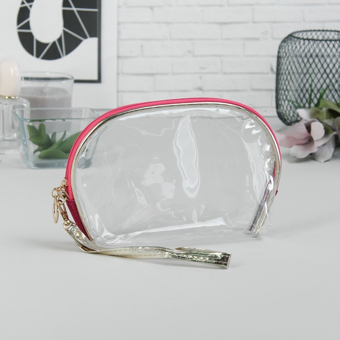 Косметички набор 2 в 1 «Блеск», отдел на молнии, с ручкой, цвет малиновый