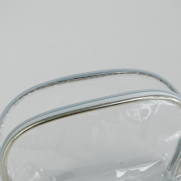 Косметички набор 2 в 1 «Блеск», отдел на молнии, с ручкой, цвет серебристый