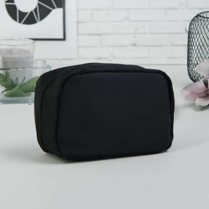 Косметичка дорожная, отдел на молнии, цвет чёрный