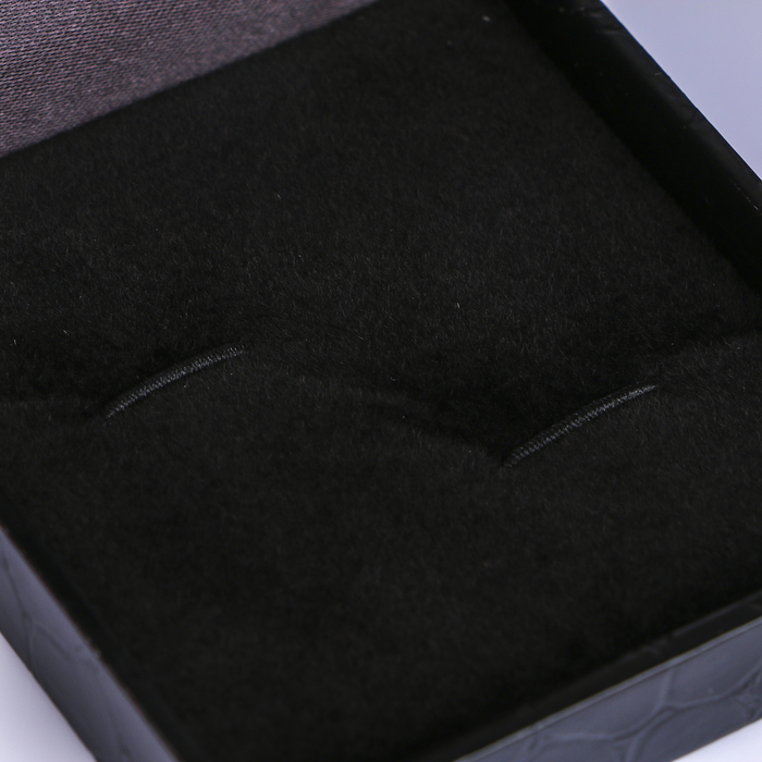 Шкатулка кожзам для запонок "Чёрный крокодил" 3х8х6,8 см