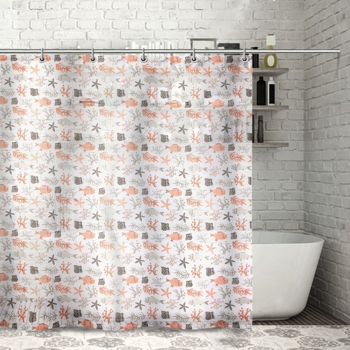 Штора для ванной "Морские обитатели" 180х180 см полиэстер