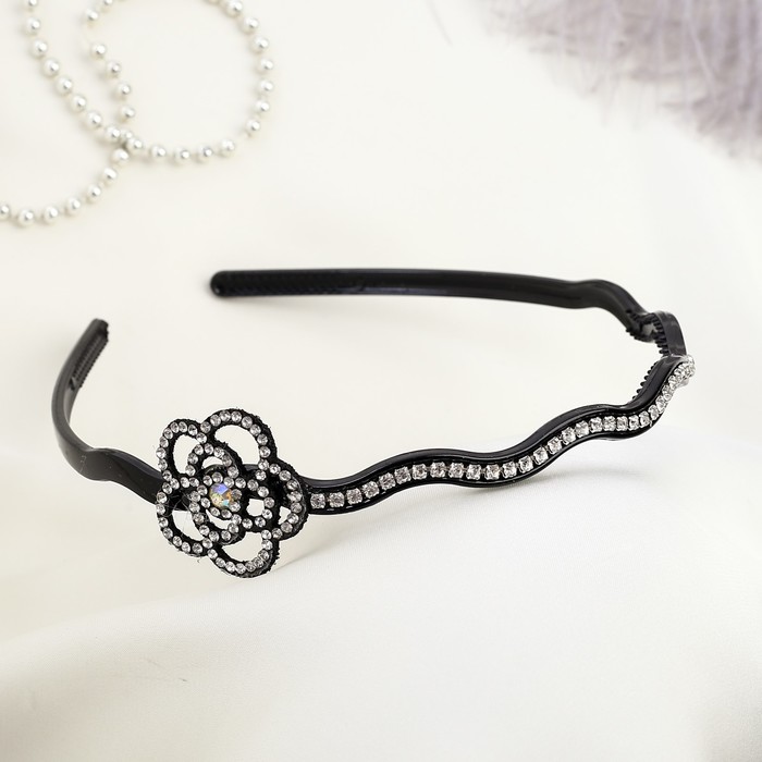 Ободок для волос "Сияние ночи" 0,5 см роза