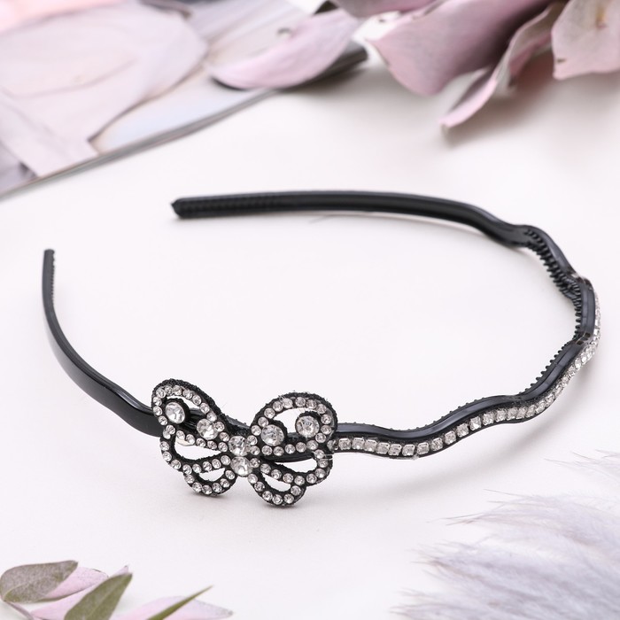 Ободок для волос "Сияние ночи" 0,5 см бабочка