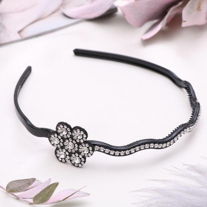 Ободок для волос "Сияние ночи" 0,5 см цветок