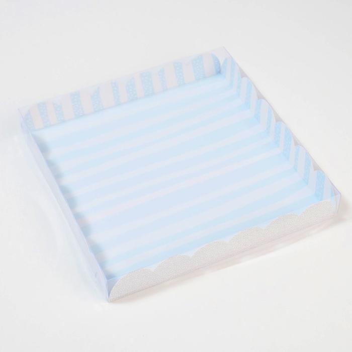 Коробка для кондитерских изделий с PVC крышкой «Радости!», 21 х 21 х 3 см