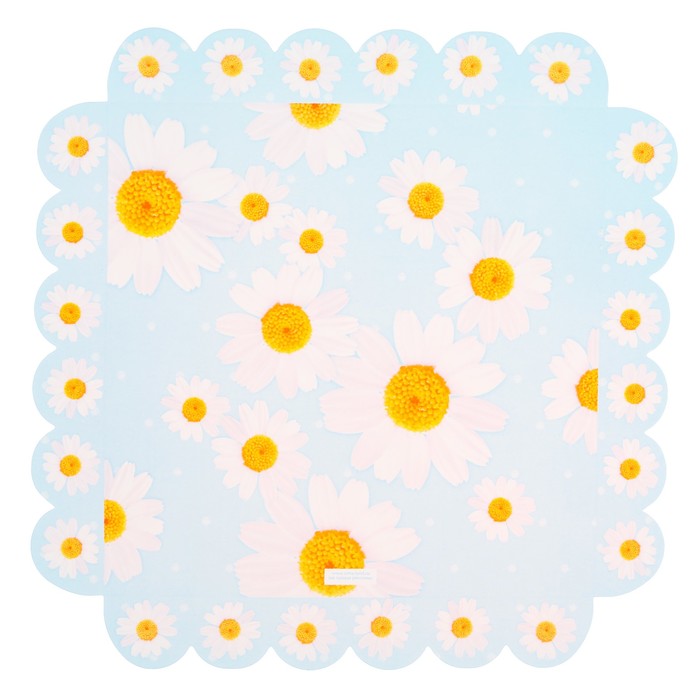 Коробка для кондитерских изделий с PVC крышкой «Ромашки», 21 х 21 х 3 см
