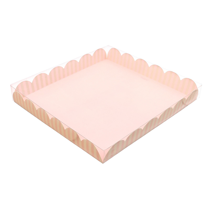 Коробка для кондитерских изделий с PVC крышкой «Счастье рядом», 21 х 21 х 3 см