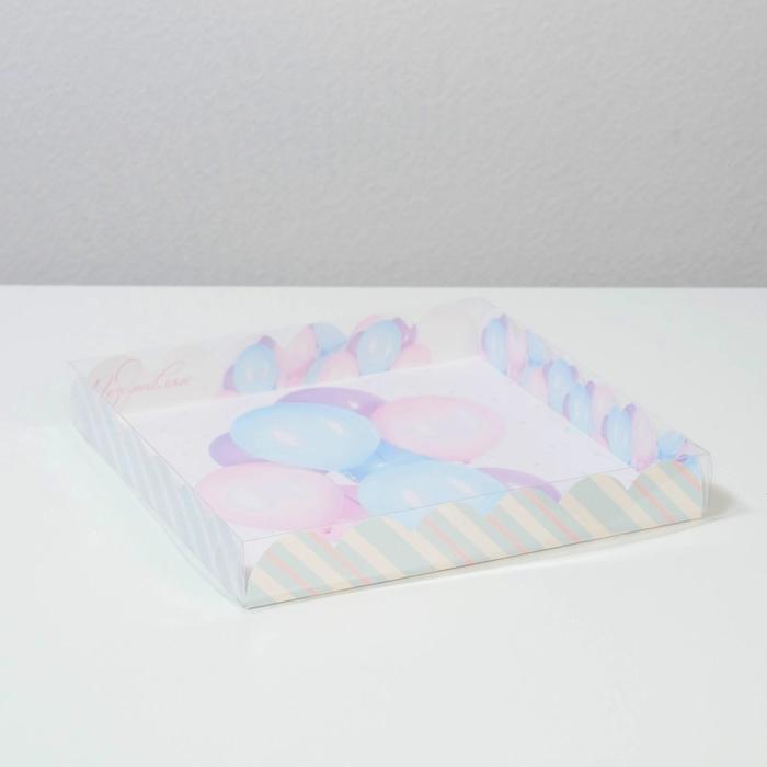 

Коробка для кондитерских изделий с PVC-крышкой «Поздравляю», 21 × 21 × 3 см