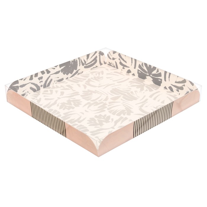 Коробка для кондитерских изделий с PVC крышкой «Счастье», 21 х 21 х 3 см