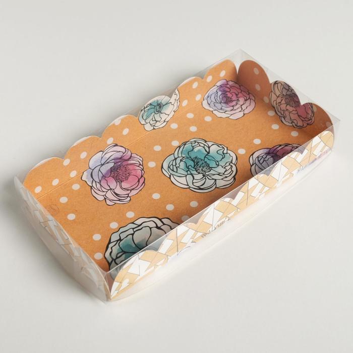 Коробка для кондитерских изделий с PVC крышкой «Твой день», 12 х 21 х 3 см