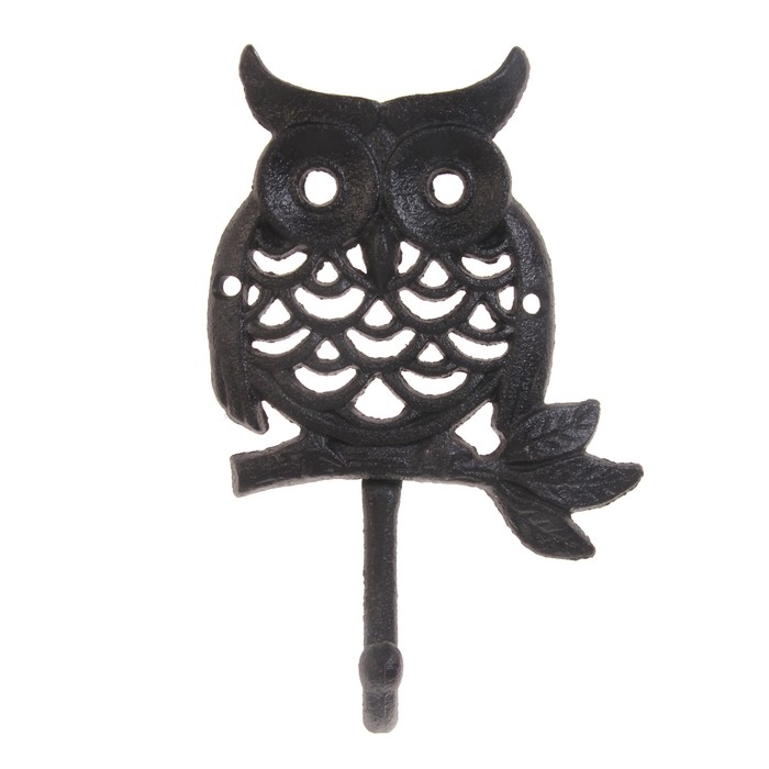 Крючок декоративный металл "Филин на ветке" 18х11,5х4 см