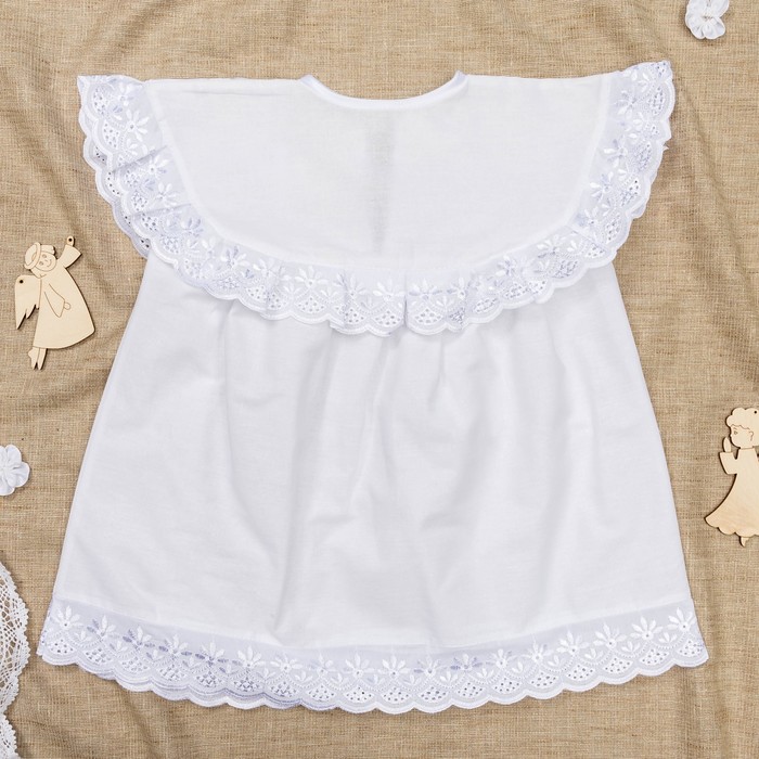 Платье крестильное, рост 62-68 см, цвет белый 2019_М