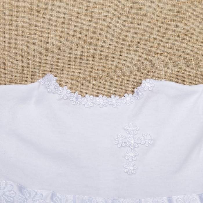 Платье крестильное +чепчик, рост 74-80 см, цвет белый 2022/1_М