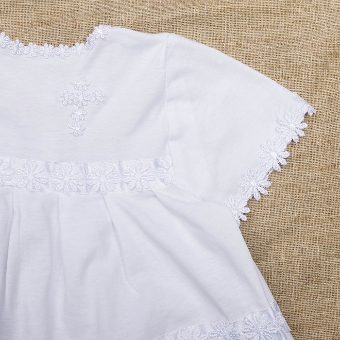 Платье крестильное +чепчик, рост 74-80 см, цвет белый 2022/1_М