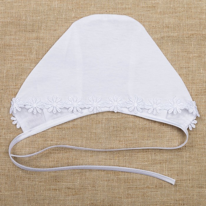 Платье крестильное +чепчик, рост 74-80 см, цвет белый 2022/1_М