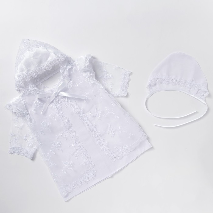 Набор крестильный (платье,накидка,чепчик), рост 74-80 см, цвет белый 2039_М