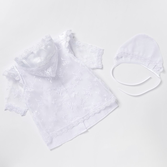 Набор крестильный (платье,накидка,чепчик), рост 74-80 см, цвет белый 2039_М