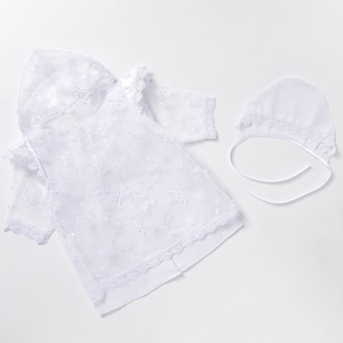 Набор крестильный (платье,накидка,чепчик), рост 74-80 см, цвет белый 2039_М