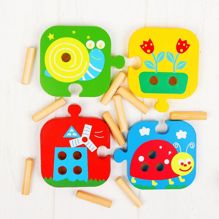 Пирамидка логическая "Весёлая гусеничка"