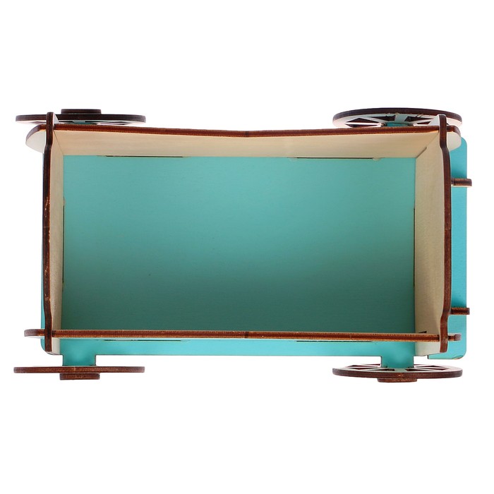 Кашпо «Тележка», малое, голубое, 38,5×18,4×23 см