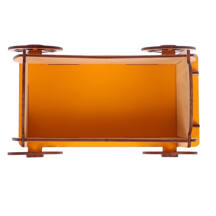 Кашпо «Тележка», малое, желтое, 38,5×18,4×23 см