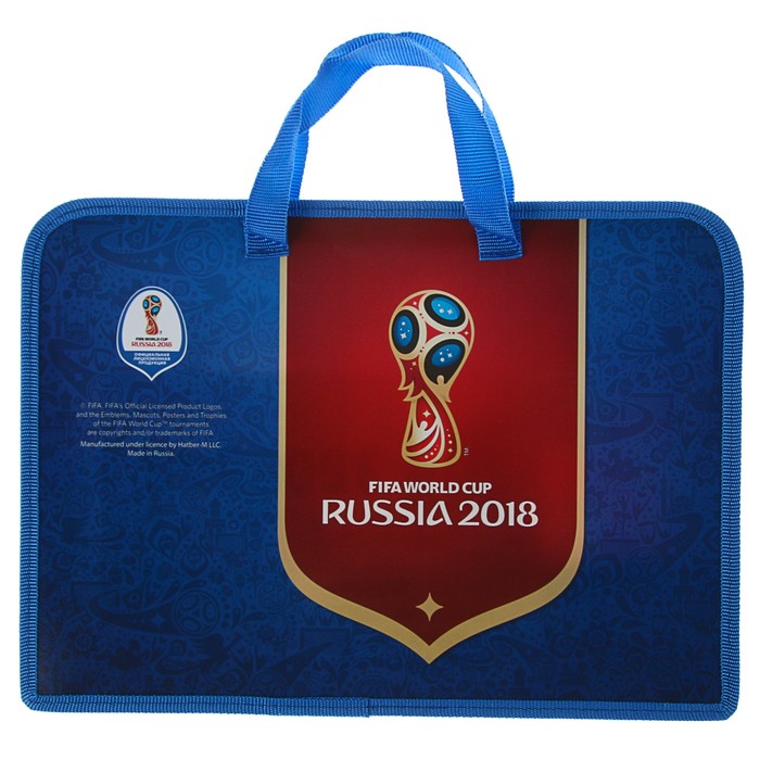 Папка с ручками пластиковая А4, 45 мм 340 х 245, «ЧМ по футболу 2018»