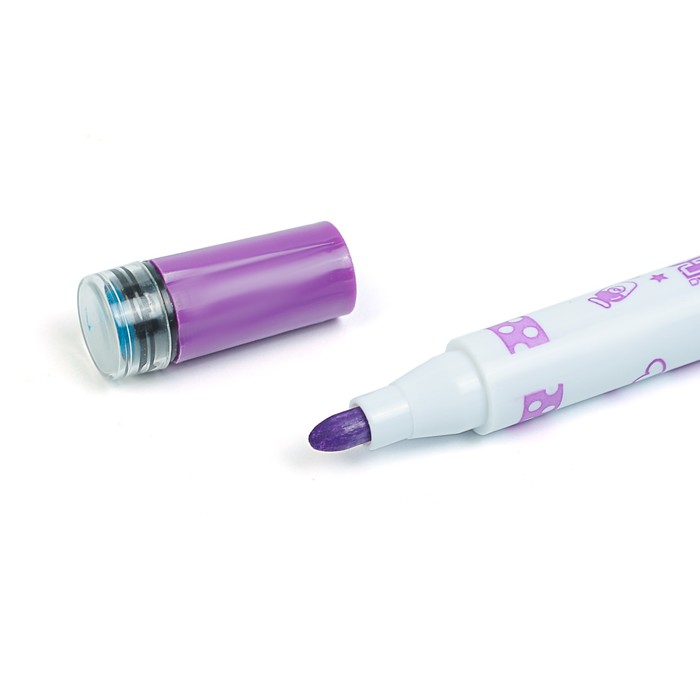 Фломастеры 12цв Мышка в пластик тубусе вертилируемый колпачок с штампами МИКС