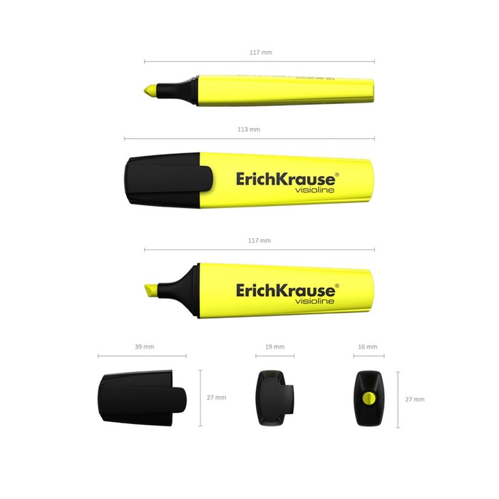 Набор маркеров текстовыделителей 2 цвета 0.6-5.2 мм Erich Krause Visioline V-12, цвет чернил: жёлтый, зелёный, в блистере