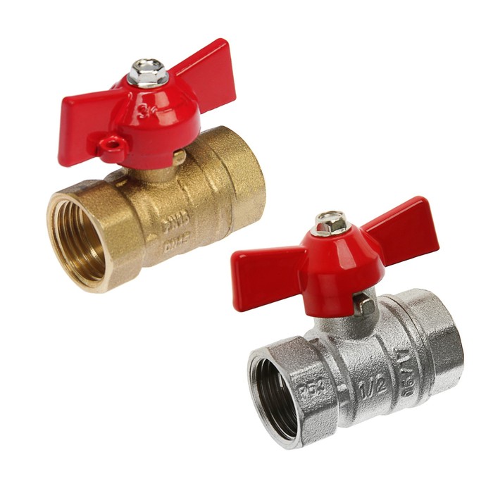 Кран шаровой "СТМ" Оптима, внутренняя/внутренняя резьба 1/2", бабочка