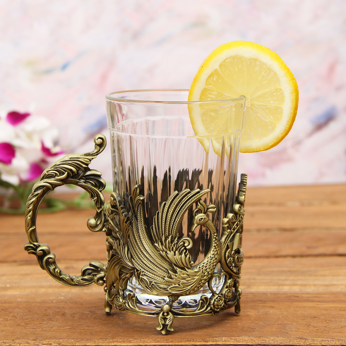 Набор: подстаканник со стаканом, чай чёрный "Любимой свекрови"