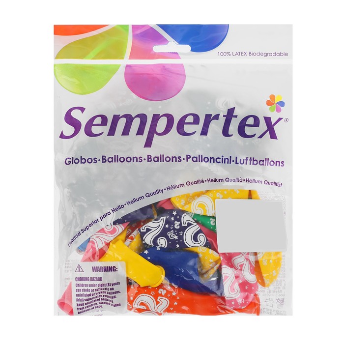 Шар латекс 12" "Цифра 2", звезды, пастель, 5 ст МИКС 25 шт. SP