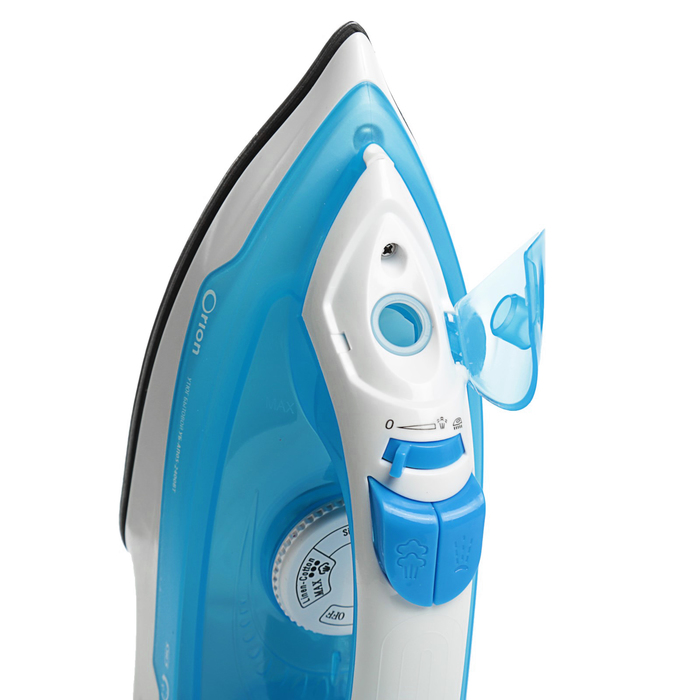 Утюг ORION УБ-АП05, антипригарная подошва, спрей, паровой удар, 2400 Вт, голубой