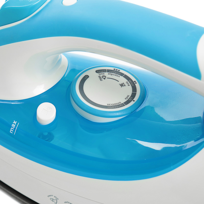 Утюг SUPRA IS-2204, антипригарная подошва, спрей, паровой удар, 2200 Вт, голубой