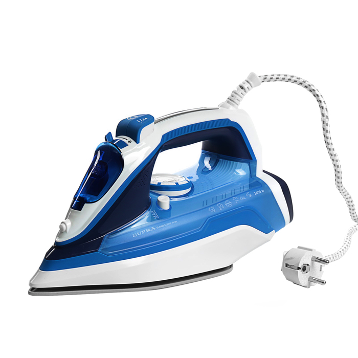 Утюг SUPRA IS-2405, керамическое покрытие, спрей, паровой удар, 2400 Вт, синий