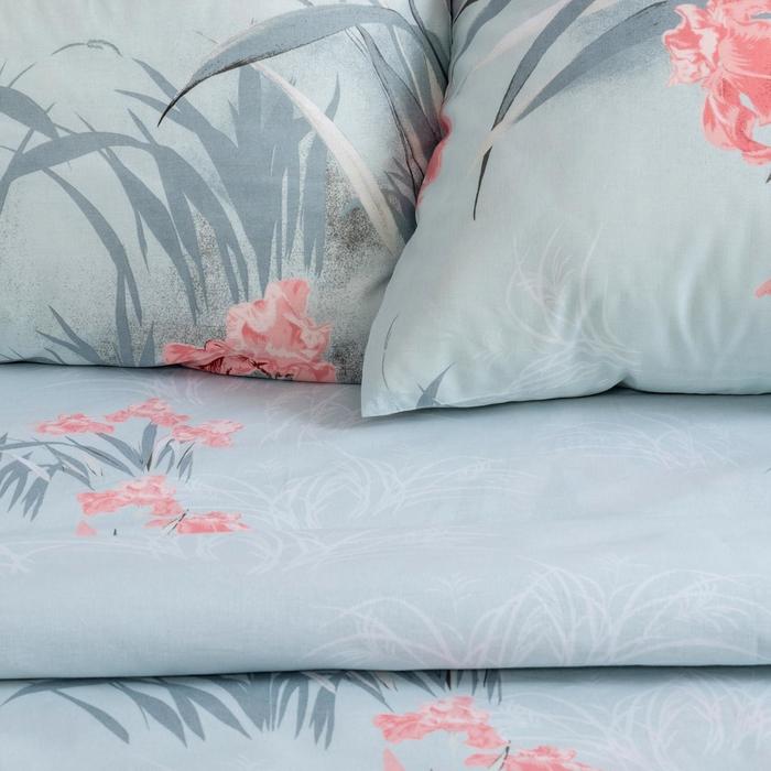 Постельное бельё "Этель" евро Журавли 200х217 см, 220х240 см, 70х70 см - 2 шт, 100% хл, бязь