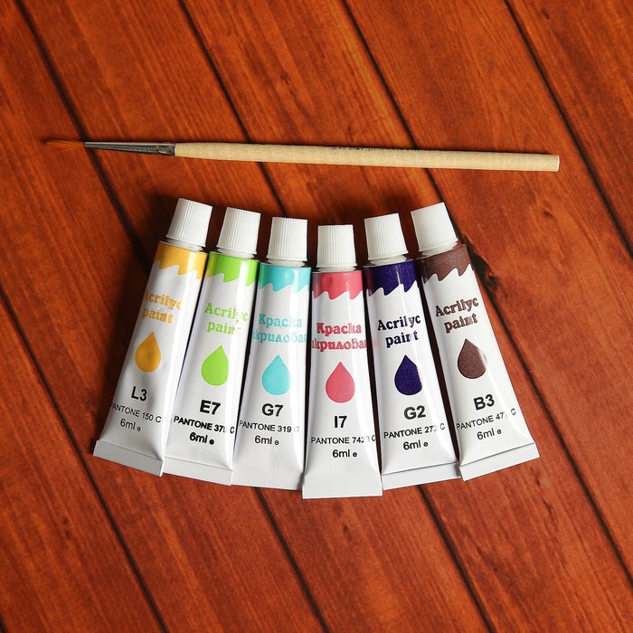 Набор для творчества «Посуда», №1, 5 фигурок, акриловые краски, кисть, буклет