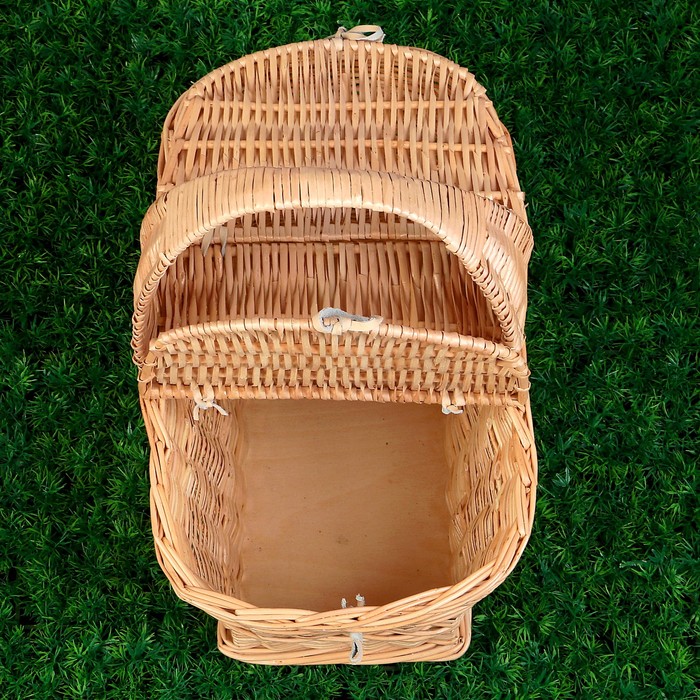 Корзина «Пикник», с крышкой, №1, дно фанера:17х32 см, верх:39х27 см, H=25/43 см, лоза